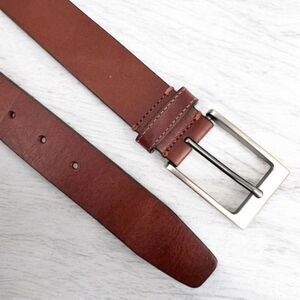 Jos A. Banks Men's Smooth Genuine Leather Buckle Dress Belt Brown Size 32